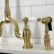 Kingston Brass Bridge Kitchen Faucet with Brass Sprayer, Brushed Brass KS7757PLBS - alternate 3